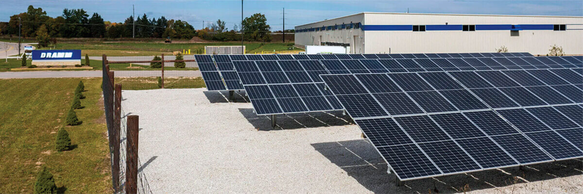 Dramm Corporation Solar Array Aerial View